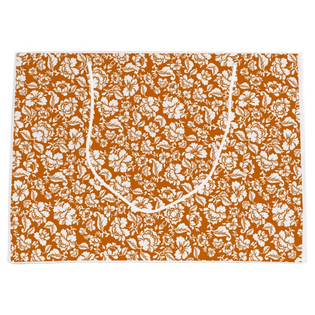 Bolsa De Regalo Grande Deja el patrón 14b. DOrange negro BG (Anverso)