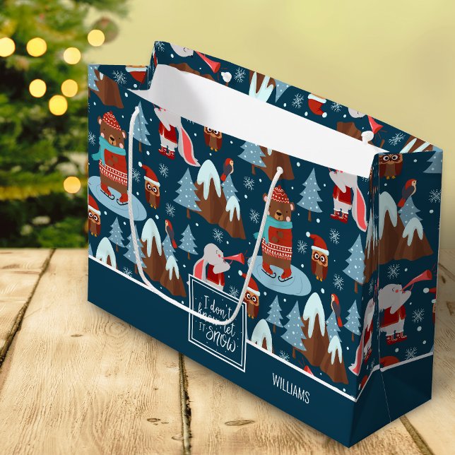 Bolsa De Regalo Grande Dejar que nieve cueste nombre animal Navidades azu (Subido por el creador)