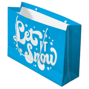Bolsa De Regalo Grande Dejar que nieve diseño invernal