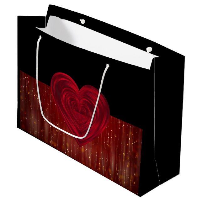 Bolsa de regalo grande del corazón rojo (Angulo Anverso)
