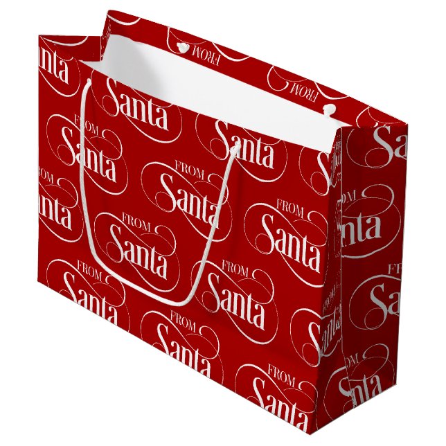Bolsa De Regalo Grande Del feriado de Navidades de Santa Claus (Angulo Anverso)
