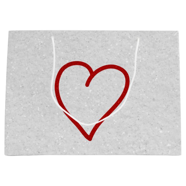 Bolsa de regalo grande del Purpurina rojo del cora (Anverso)