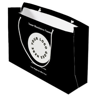 Bolsa De Regalo Grande Delantal Promocional Negro Moderno Agrega tu Logo