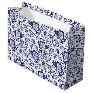 Bolsa De Regalo Grande Delfts Blauw   Boda Delft Blue Floral Dutch