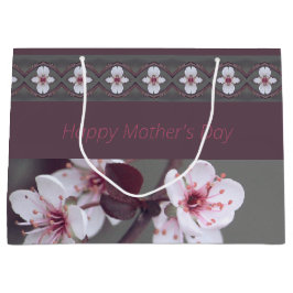 Bolsa De Regalo Grande Delicado Diseño De Flor Con Pluma