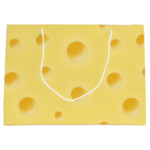 Bolsa De Regalo Grande ¡Demasiado Queso! Queso Suizo Personalizado Divert