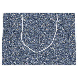 Bolsa De Regalo Grande Denim Blue Glitter Birthday