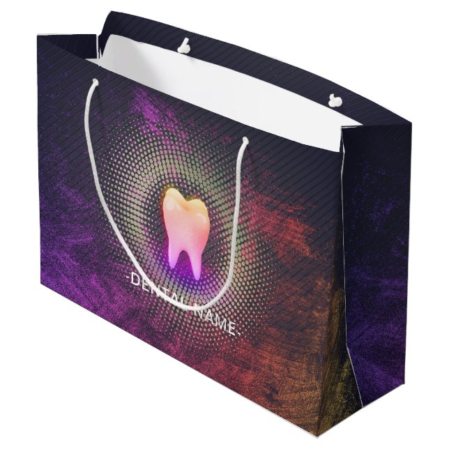 Bolsa De Regalo Grande Dentista Profesional Clínica Dental Diente de Oro  (Angulo reverso)