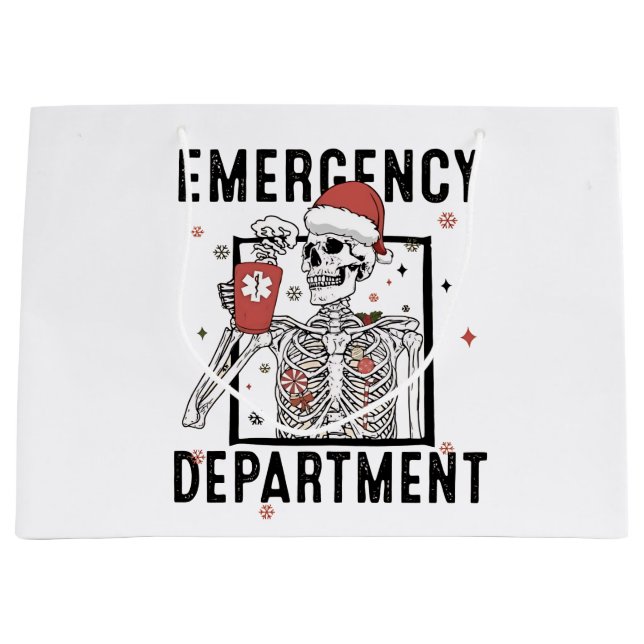 Bolsa De Regalo Grande Departamento de Emergencia Skeleton Enfermería Caf (Anverso)
