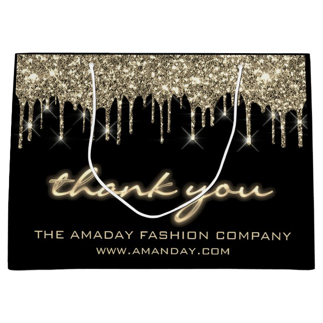 Bolsa De Regalo Grande Derivaciones negras Gracias Tienda de nombres de c (Anverso)