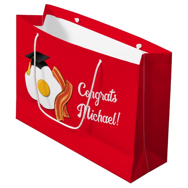 Bolsa De Regalo Grande Desayuno Brunch Graduation Party (Angulo Anverso)