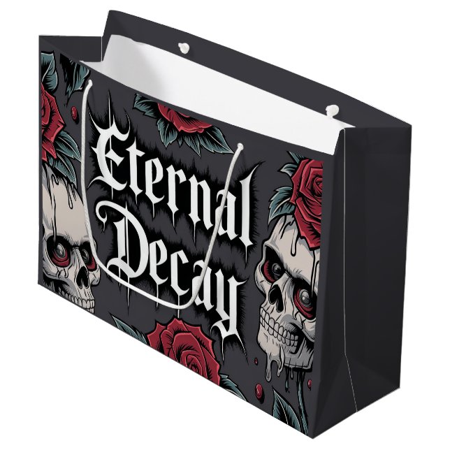 Bolsa De Regalo Grande Descomposición eterna" Calavera gótica y Ilustraci (Angulo Anverso)