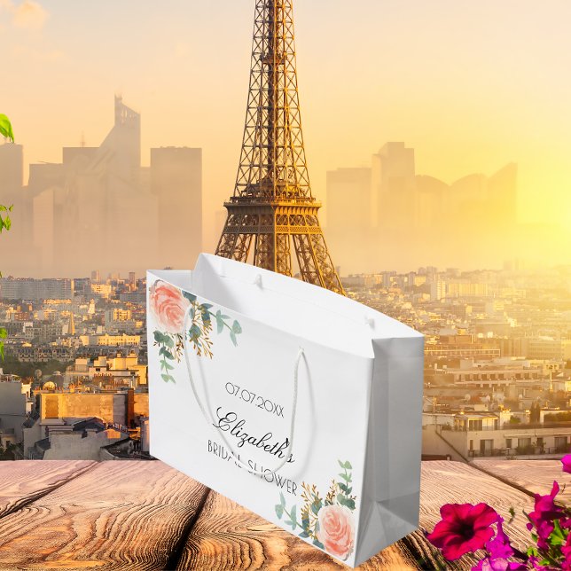 Bolsa De Regalo Grande Despedida de soltera floral rosa dorado eucalipto  (Subido por el creador)