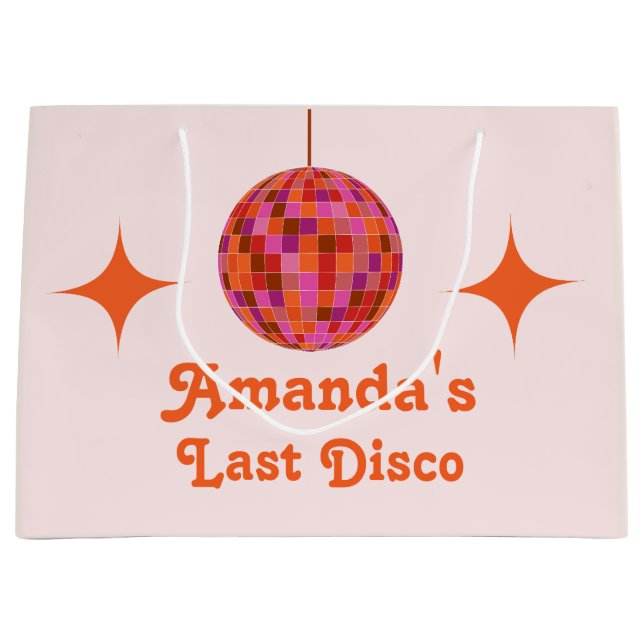 Bolsa De Regalo Grande Despedida de soltera Groovy última disco Rosa Nara (Anverso)