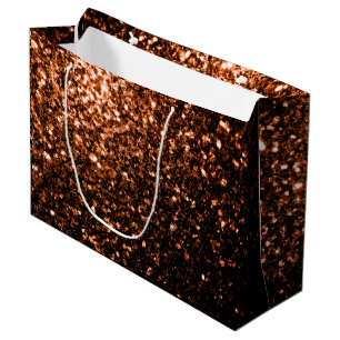 Bolsa De Regalo Grande Destellos de cobre falso bronce naranja marrón
