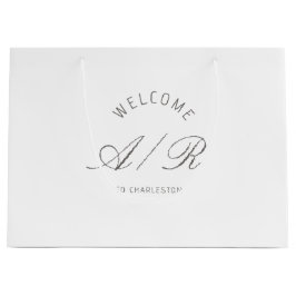 Bolsa De Regalo Grande Destination Wedding Monogram White Welcome Bag