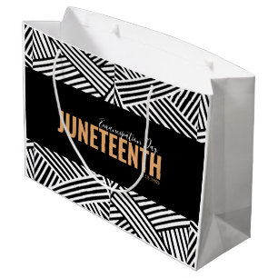 Bolsa De Regalo Grande Día de la Emancipación Blanca Negra 19 de junio de