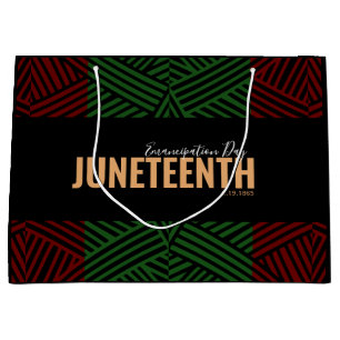 Bolsa De Regalo Grande Día de la Emancipación Verde Rojo 19 de junio de 2