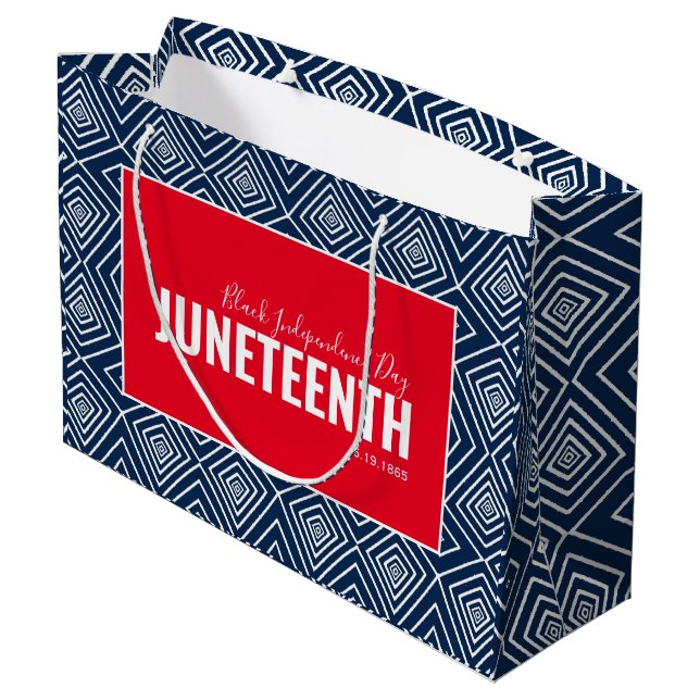 Bolsa De Regalo Grande Día de la Independencia Azul Blanco Rojo 19 de jun (Angulo reverso)