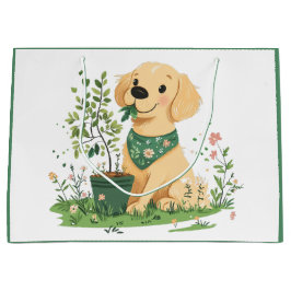 Bolsa De Regalo Grande Día de la Tierra Golden Retriever Perro Jardinería