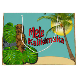 Bolsa De Regalo Grande Día de navidad hawaiano de Tiki Mele Kalikimaka
