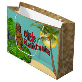 Bolsa De Regalo Grande Día de navidad hawaiano de Tiki Mele Kalikimaka