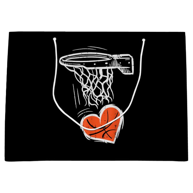 Bolsa De Regalo Grande Día de San Valentín Baloncesto Hombres Mujeres Chi (Anverso)