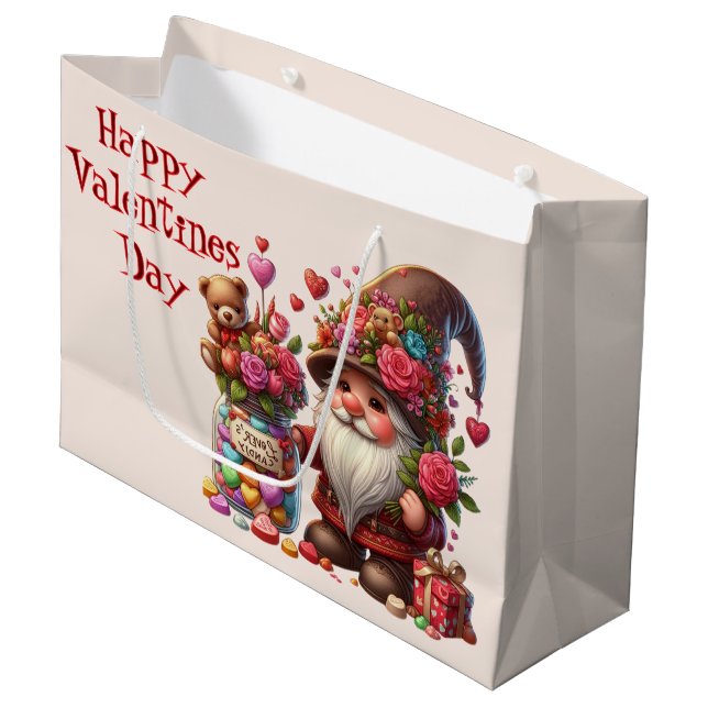 Bolsa De Regalo Grande Día de San Valentín Candy Gnome (Angulo Anverso)