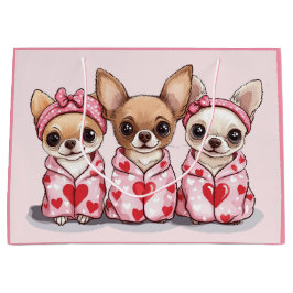 Bolsa De Regalo Grande Día de San Valentín Chihuahua Dogs