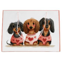 Bolsa De Regalo Grande Día de San Valentín Dachshund Dogs