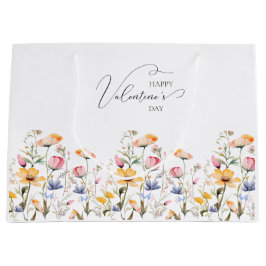 Bolsa De Regalo Grande Día de San Valentín del prado de primavera de flor