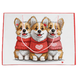 Bolsa De Regalo Grande Día de San Valentín Pembroke Welsh Corgi Dogs