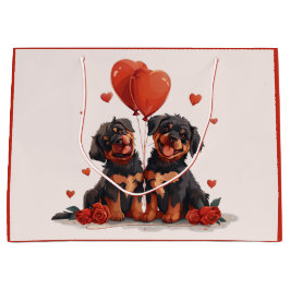 Bolsa De Regalo Grande Día de San Valentín Perros Rottweiler