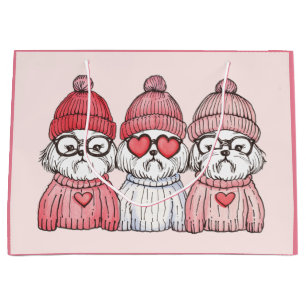 Bolsa De Regalo Grande Día de San Valentín Shih Tzu Dogs