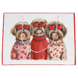Bolsa De Regalo Grande Día de San Valentín Shih Tzu Dogs