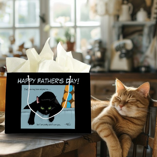 Bolsa De Regalo Grande Día del padre del gato negro (Subido por el creador)