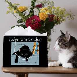 Bolsa De Regalo Grande Día del Padre divertido gato negro lindo mejor pap