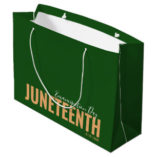Bolsa De Regalo Grande Día Verde de la Emancipación Moderna, 19 de junio 