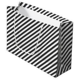 Bolsa De Regalo Grande Diagonal black and white stripes  pattern