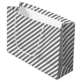Bolsa De Regalo Grande Diagonal gray and white stripes pattern