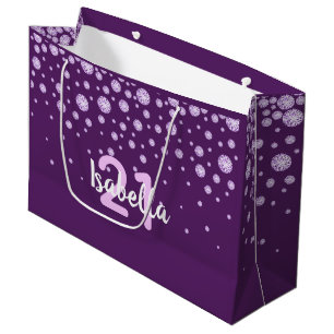 Bolsa De Regalo Grande Diamantes púrpura púrpura de 21 años