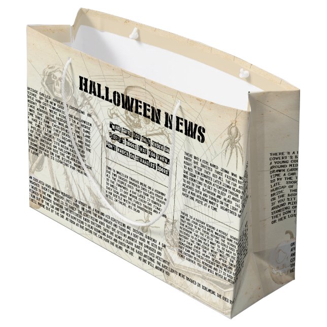 Bolsa De Regalo Grande Diario de Halloween Vintage (Angulo reverso)