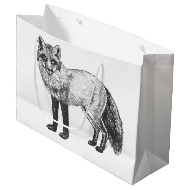 Bolsa De Regalo Grande Dibujo de Fox (Angulo Anverso)