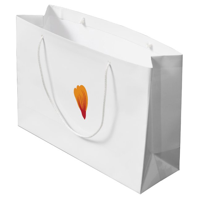 Bolsa De Regalo Grande dibujo de una planta con hojas naranja y púrpura (Angulo reverso)