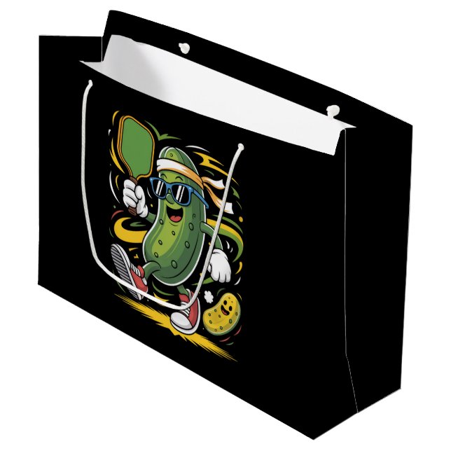 Bolsa De Regalo Grande Dill pickle jugando pickleball (Angulo Anverso)