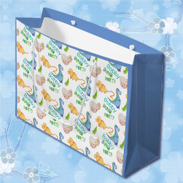 Bolsa De Regalo Grande Dino Fiesta Cute Dinosaurio Nacimiento Niño Nombre