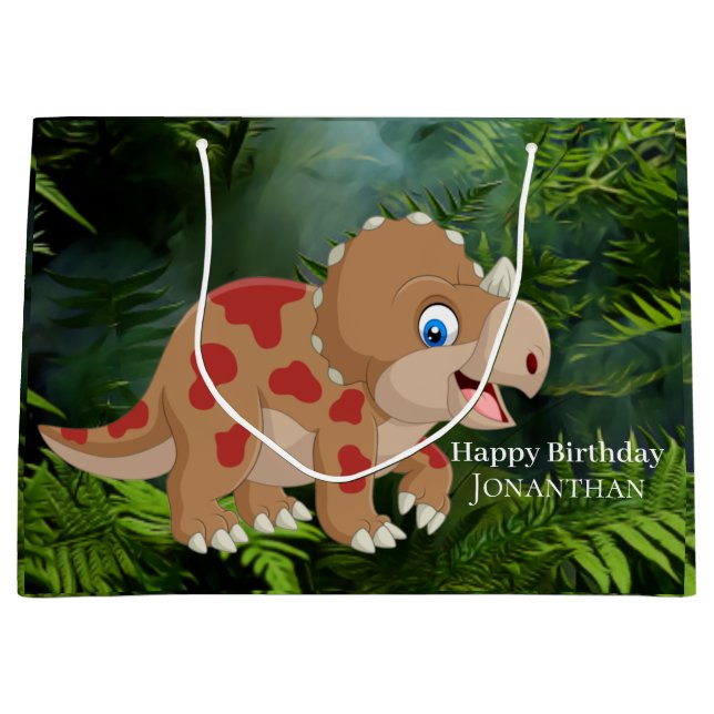 Bolsa De Regalo Grande Dinosaur Triceratops (Anverso)