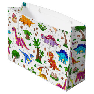 Bolsa De Regalo Grande Dinosaurio de cumpleaños de niños con acuarela cúp