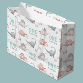 Bolsa De Regalo Grande Dinosaurio One-A-Saurus Primer cumpleaños