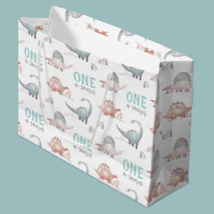 Bolsa De Regalo Grande Dinosaurio One-A-Saurus Primer cumpleaños